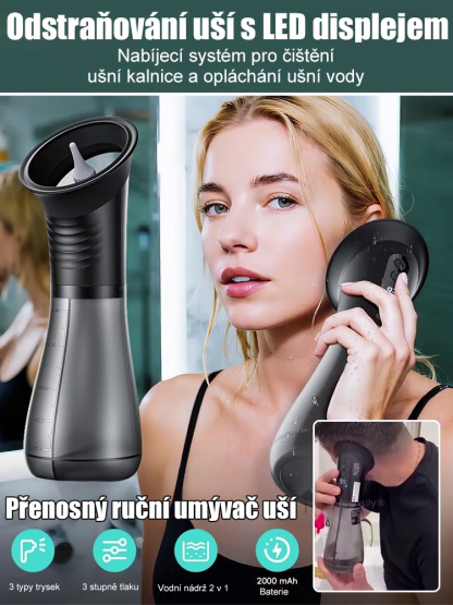 【Hit roku 2026】 Profesionální pulzní čistič uší 2v1 s LED displejem | Bezbolestné domácí SPA pro čistý sluch (Barevné nástavce pro celou rodinu v balení)