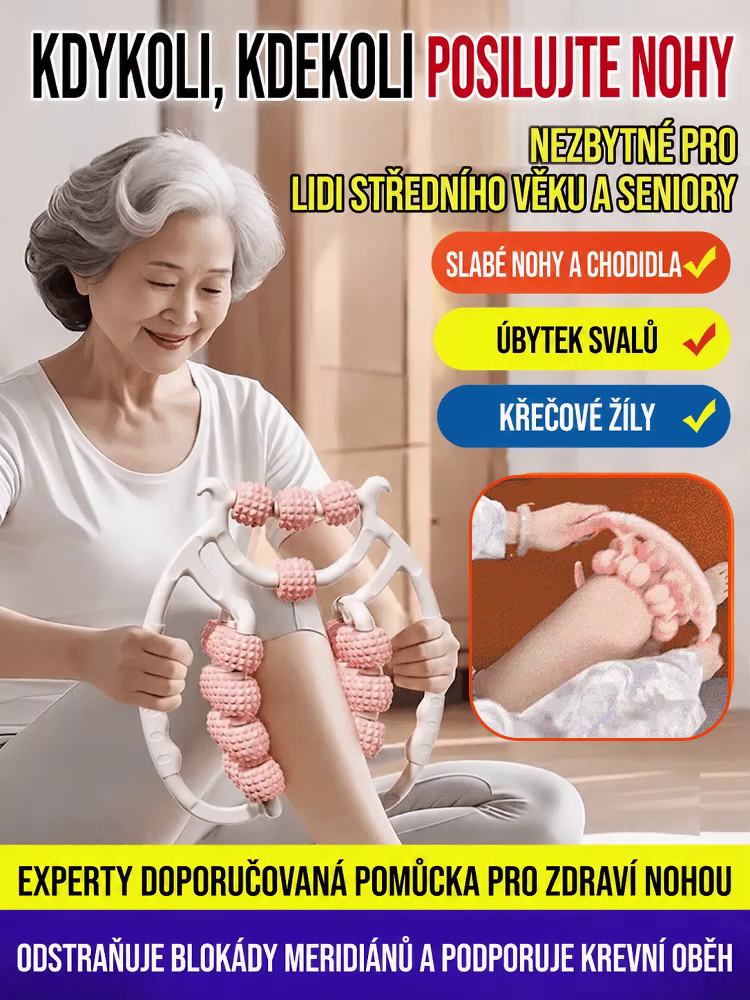 🌟 Nově vylepšený 3D masážní přístroj s 28 válečky | Rozlučte se s otoky a bolestí nohou (Sleva -50%)