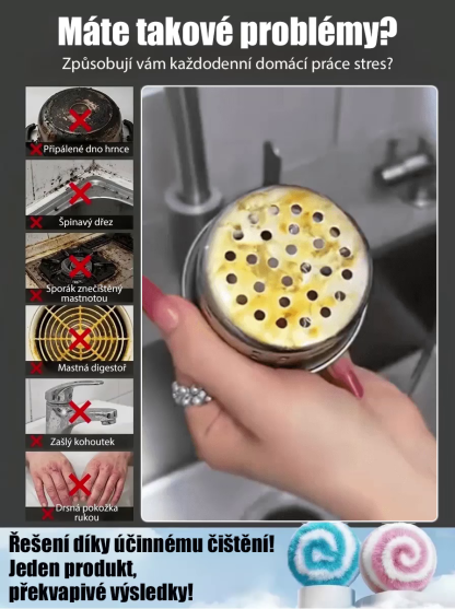 ✨ Magická japonská nano čisticí koule | Rozpustí špínu a připáleniny za 3 sekundy | Bez poškrábání