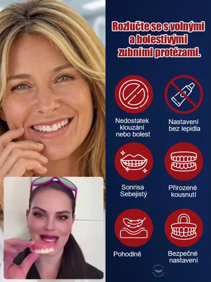 Prémiová zubní protéza bez zubaře | Silná přilnavost pro bezstarostné žvýkání