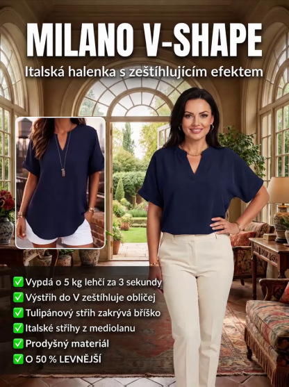 ✨ O 5 kg štíhlejší! | Asymetrická halenka do V, která skryje bříško (S-5XL)