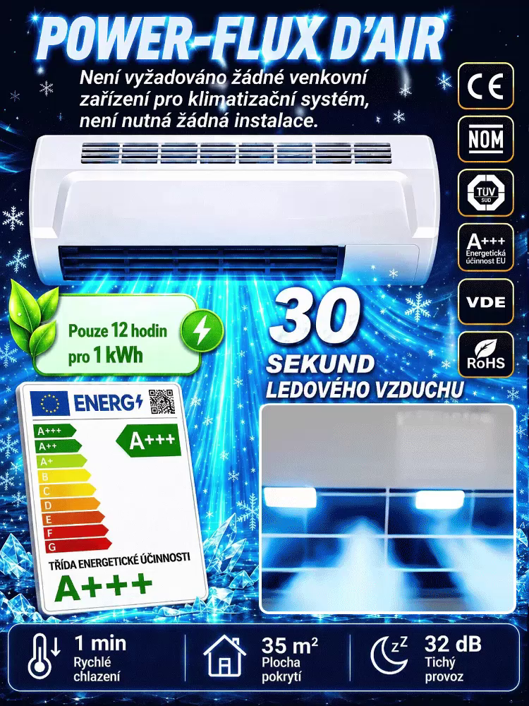 [AKCE -50 %] Nástěnná klimatizace bez vrtání | Chlad / Teplo za 1 minutu | A+++, pouze 1 kWh na 12 hodin!