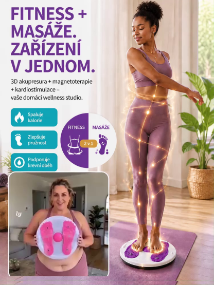 Nosnost 120 kg! Tichý dělený twister - Domácí kardio bez bolesti kolen + 3D masáž chodidel