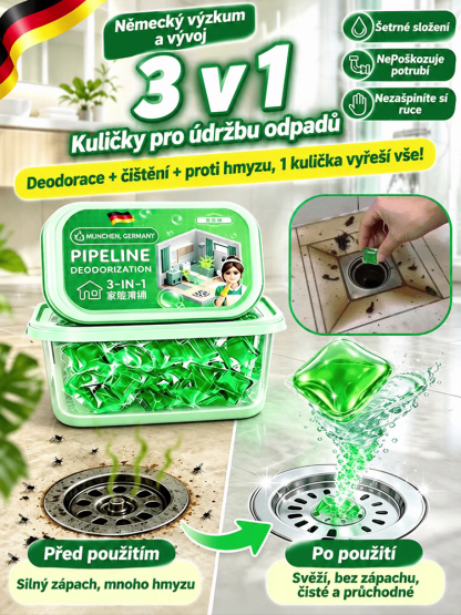 【Pro každý odpad】 Silné vodorozpustné kapsle na čištění a zápach