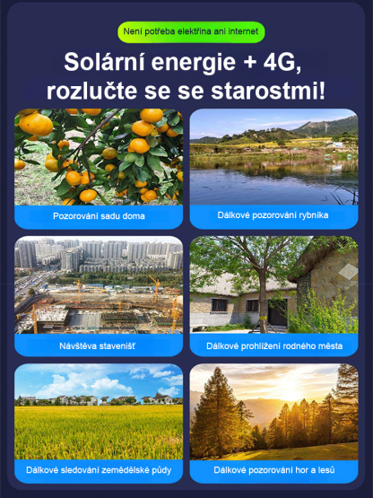 Mobilní dálková ultra HD plnobarevná noční vidění venkovní vodotěsná solární kamera