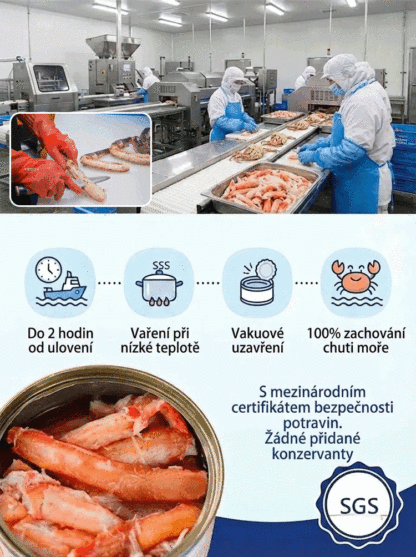 【SLEVA 50 %】100% Pravé maso z královského kraba 🦀 | Hlubokomořský úlovek bez škrobu (Ihned k jídlu)