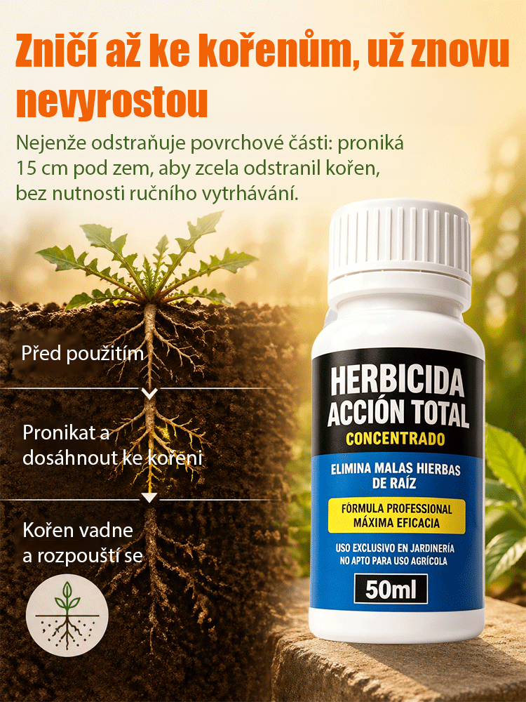 🌿 Magický organický herbicid | Viditelné výsledky za 24 hodin | Ničí plevel až ke kořenům (15 cm)