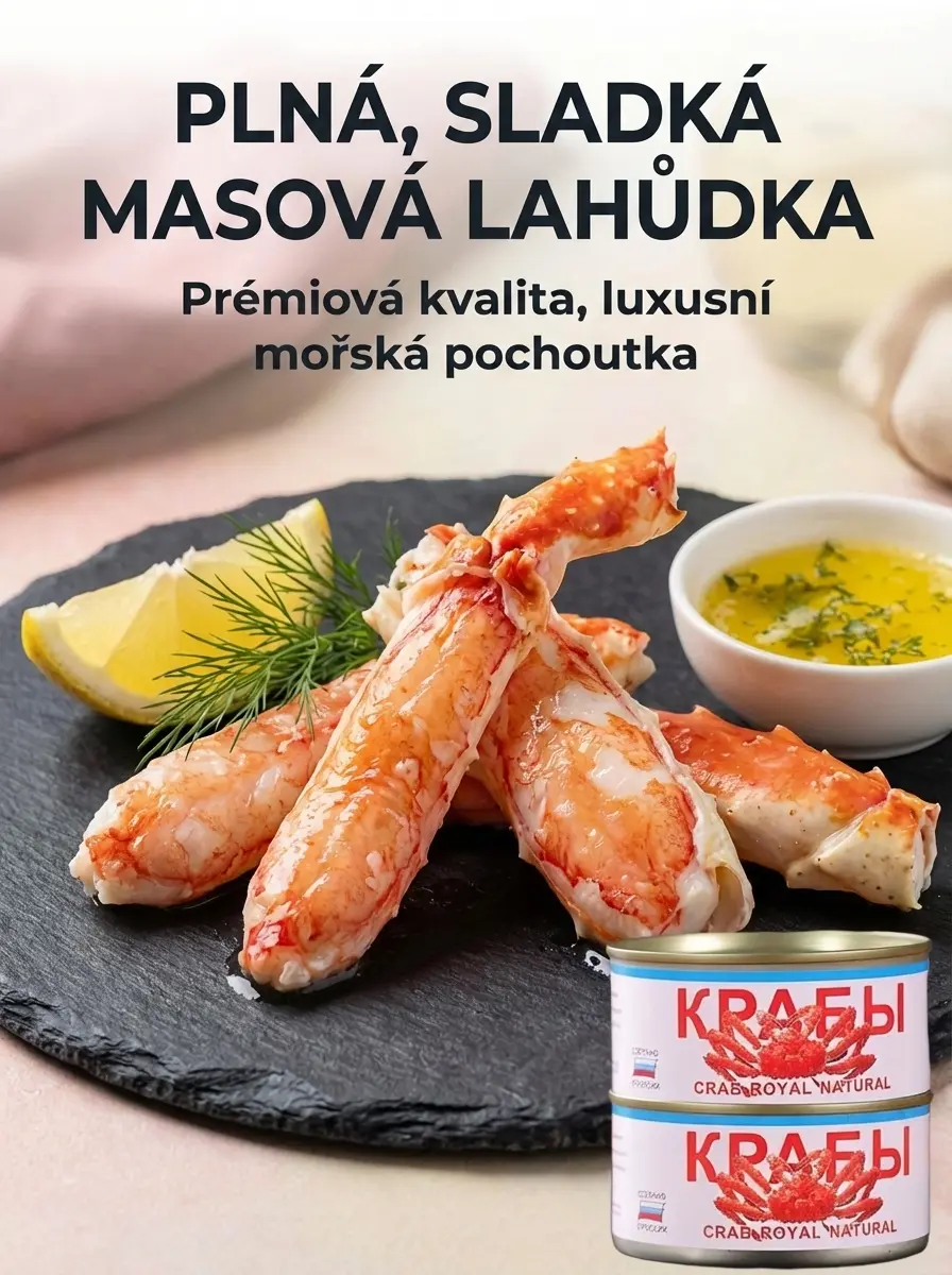 【SLEVA 50 %】100% Pravé maso z královského kraba 🦀 | Hlubokomořský úlovek bez škrobu (Ihned k jídlu)