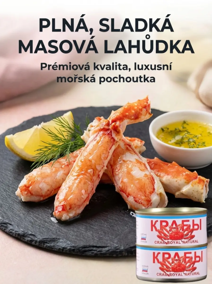 【SLEVA 50 %】100% Pravé maso z královského kraba 🦀 | Hlubokomořský úlovek bez škrobu (Ihned k jídlu)