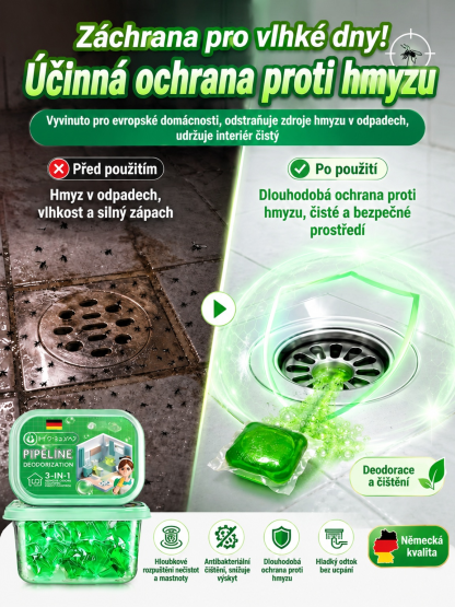 【Pro každý odpad】 Silné vodorozpustné kapsle na čištění a zápach