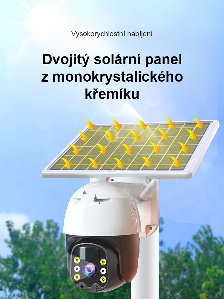 Mobilní dálková ultra HD plnobarevná noční vidění venkovní vodotěsná solární kamera