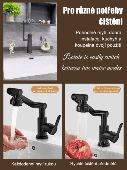 1080° otočná prémiová baterie – 970 g masivní mosaz, 20letá záruka a úspora vody 30 %!