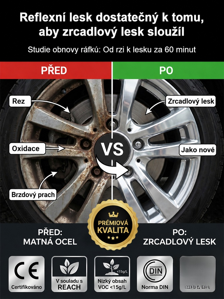 【Sleva 80 %】Magický zrcadlový chromový lak | Renovace rzi za 3 minuty