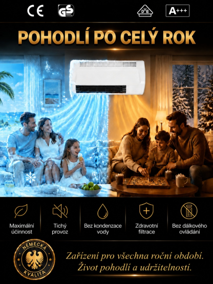 [AKCE -50 %] Nástěnná klimatizace bez vrtání | Chlad / Teplo za 1 minutu | A+++, pouze 1 kWh na 12 hodin!