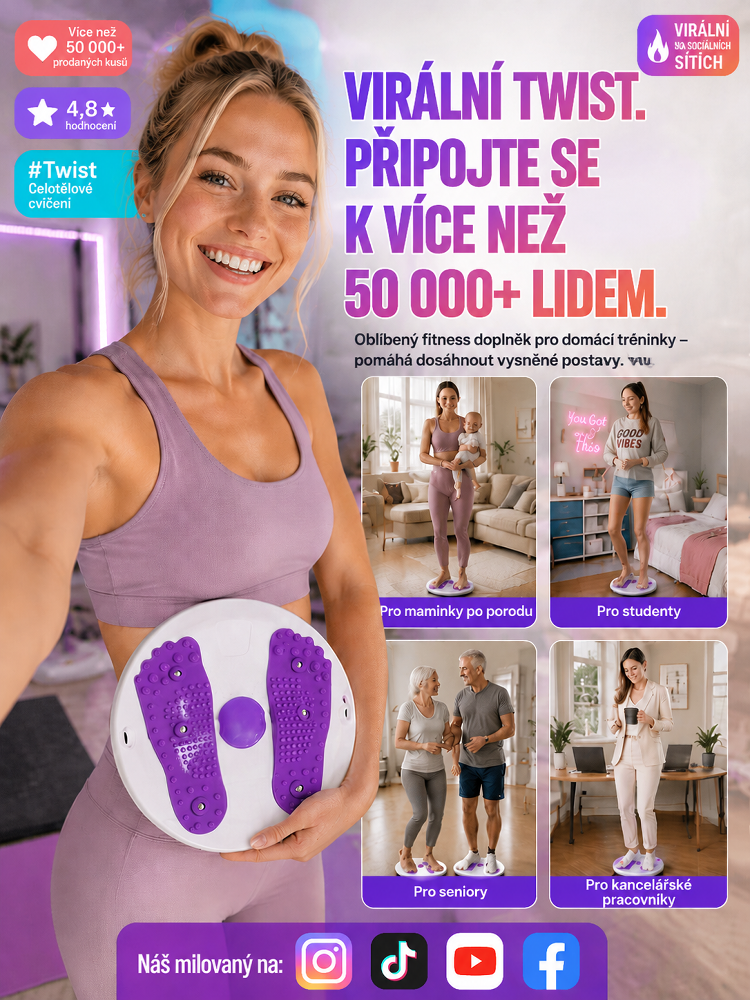 Nosnost 120 kg! Tichý dělený twister - Domácí kardio bez bolesti kolen + 3D masáž chodidel