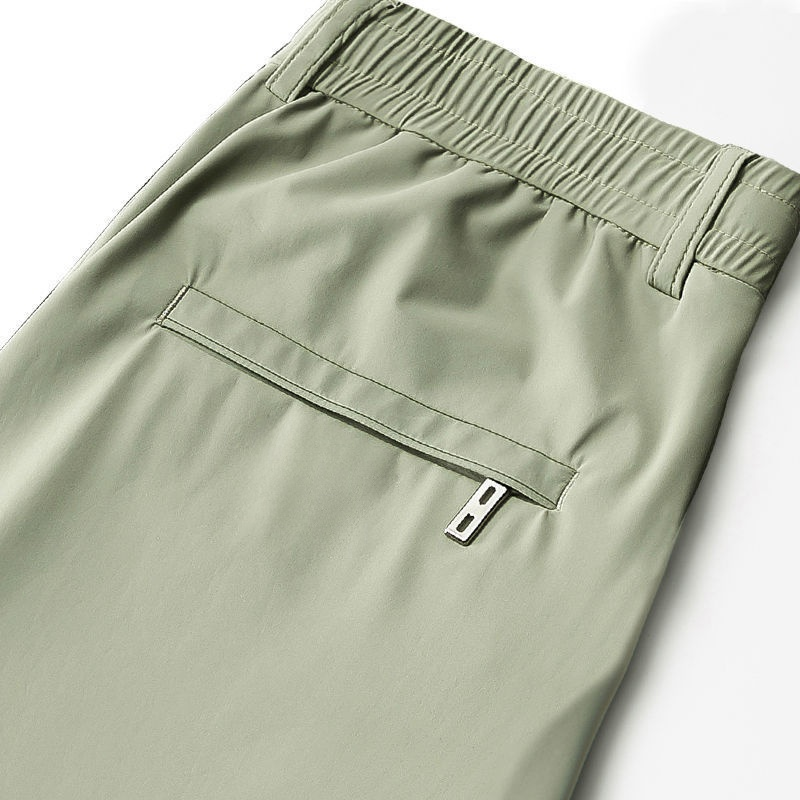 【Pohodlná a pružná tkanina】Letní ultratenké prodyšné kalhoty z ledovéh