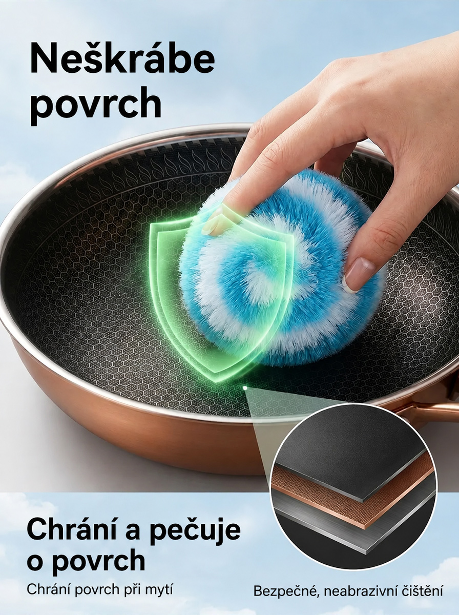 ✨ Magická japonská nano čisticí koule | Rozpustí špínu a připáleniny za 3 sekundy | Bez poškrábání