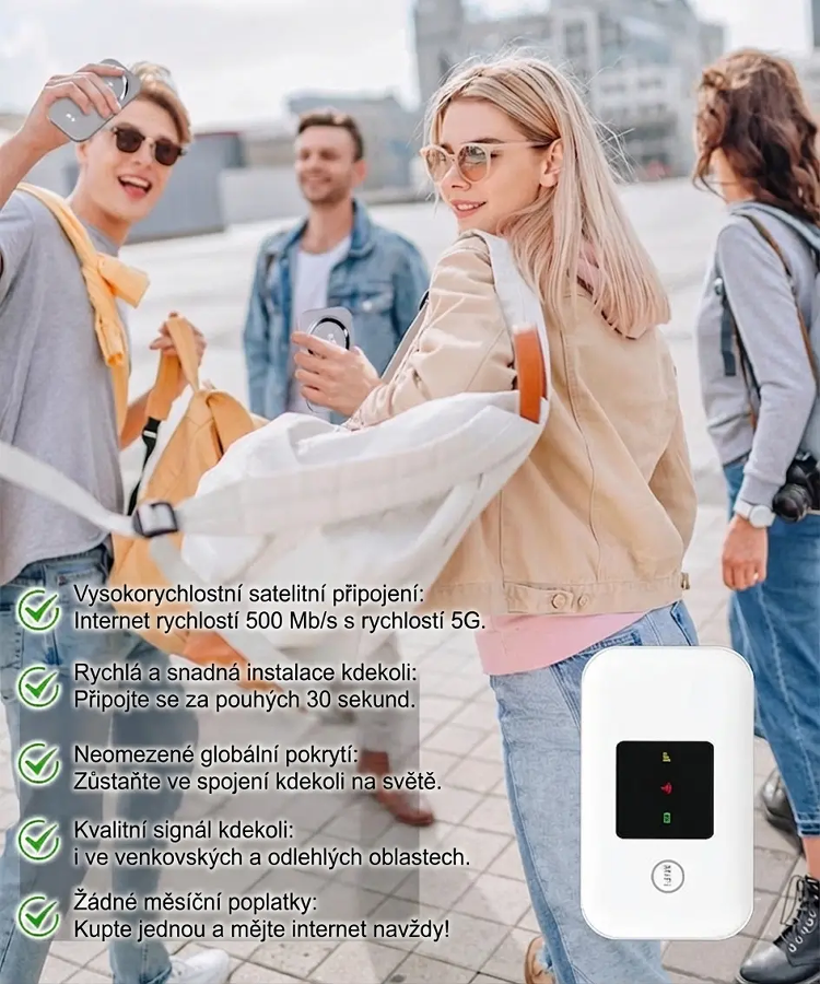 🔥【Revoluce】5G Kapesní Satelitní Wi-Fi Router | Doživotní Internet ZDARMA & Bez SIM