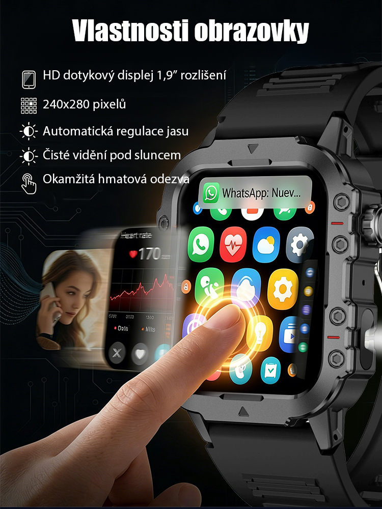 OutdoorPro X Jasné Chytré Hodinky na Venkovní Použití