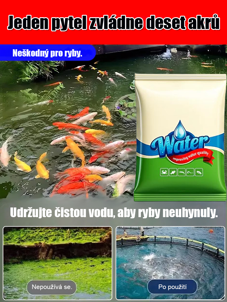 【Jeden sáček na deset akrů】Neškodí rybám a krevety, prostředek na čištění vody pro chov vodních živo