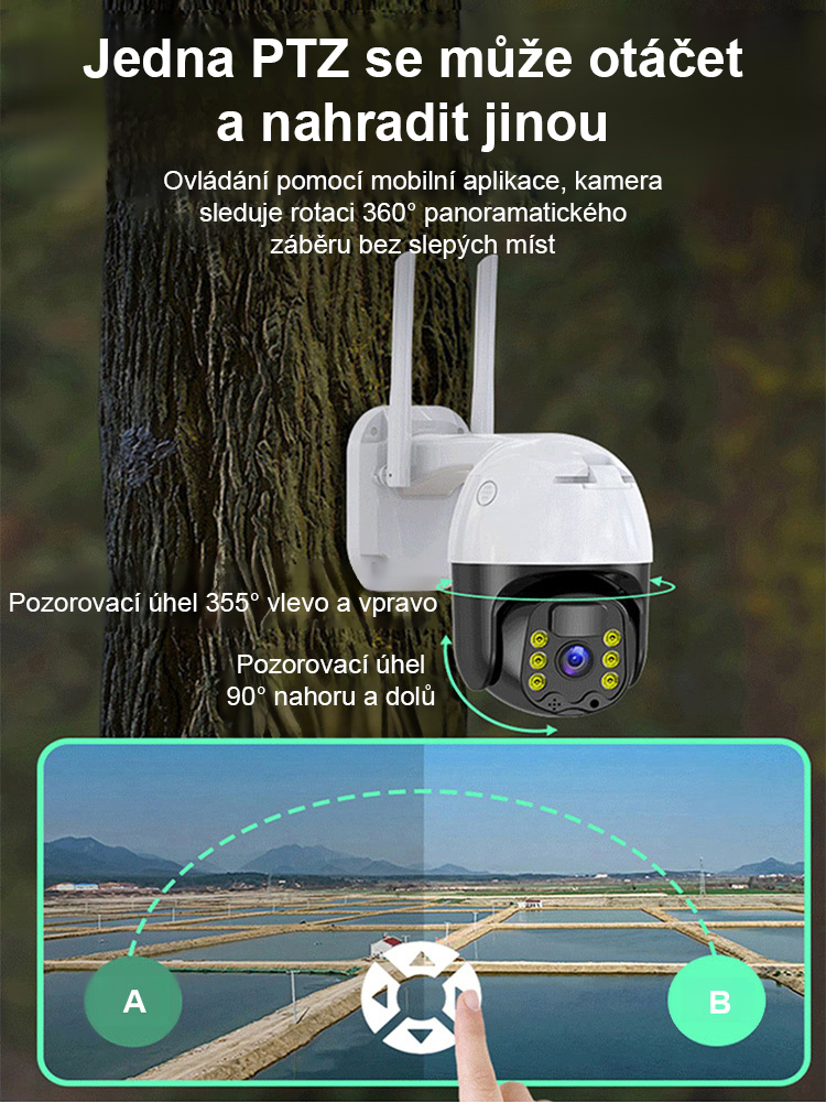 Mobilní dálková ultra HD plnobarevná noční vidění venkovní vodotěsná solární kamera