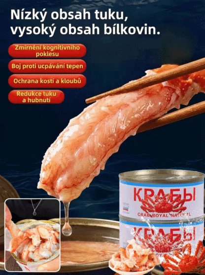 【SLEVA 50 %】100% Pravé maso z královského kraba 🦀 | Hlubokomořský úlovek bez škrobu (Ihned k jídlu)