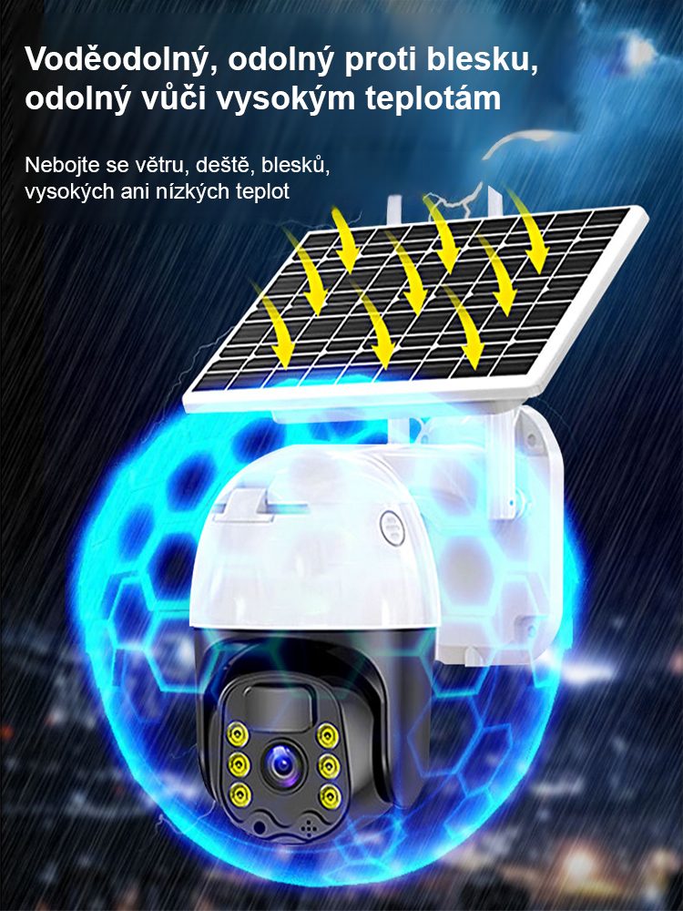 Mobilní dálková ultra HD plnobarevná noční vidění venkovní vodotěsná solární kamera