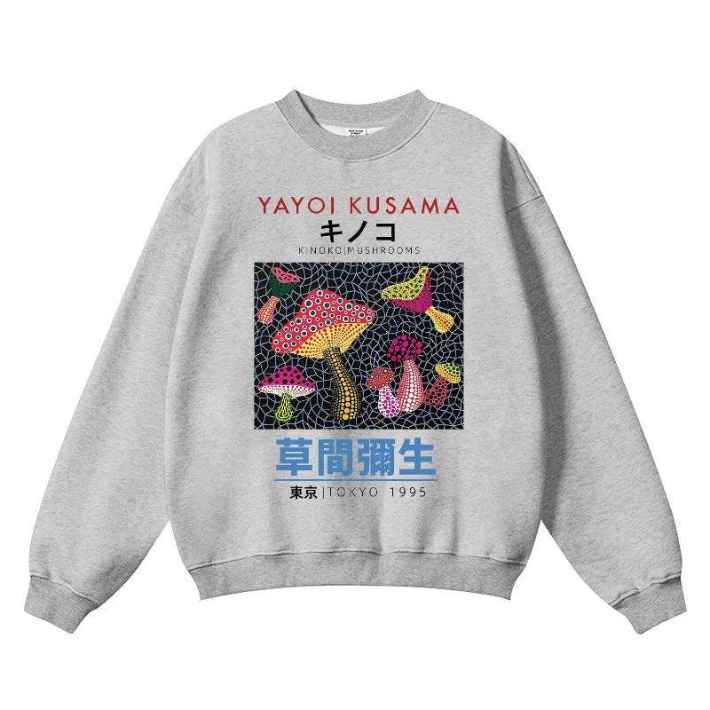 Yayoi Kusama Mushroom Wrinkle-Resistant Crewneck Sweatshirt