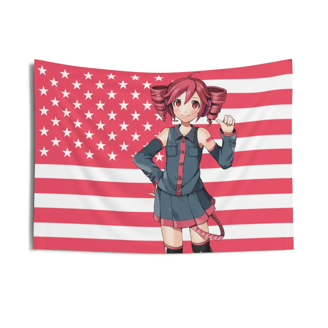 American Anime Girl Indoor Wall Tapestry