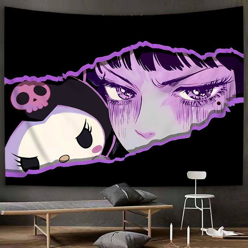 Kuromi Anime Girl Indoor Wall Tapestry
