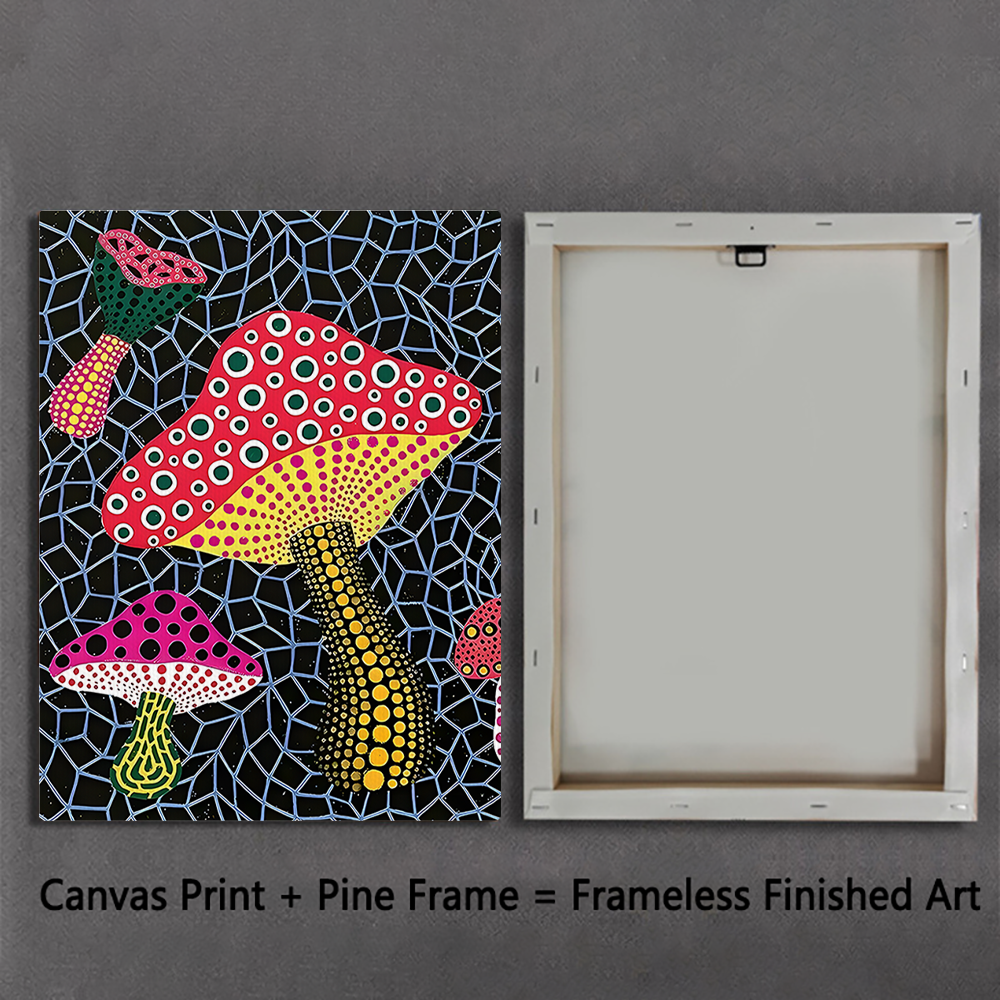 Yayoi Kusama Mushroom Canvas Art Print