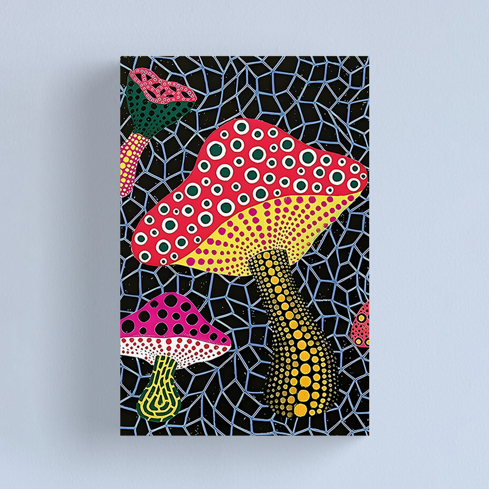 Yayoi Kusama Mushroom Canvas Art Print