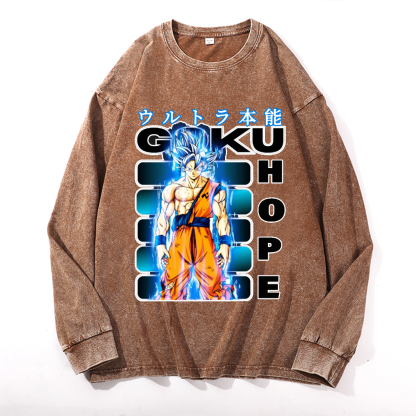 DB Goku Son Vintage Cotton Wash Long-sleeve T-shirt