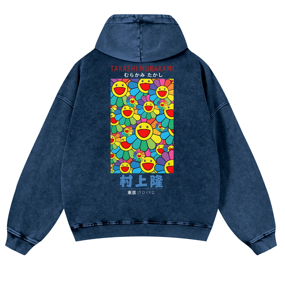 TM Sunflower Vintage Washed Cotton Back Art Hoodie