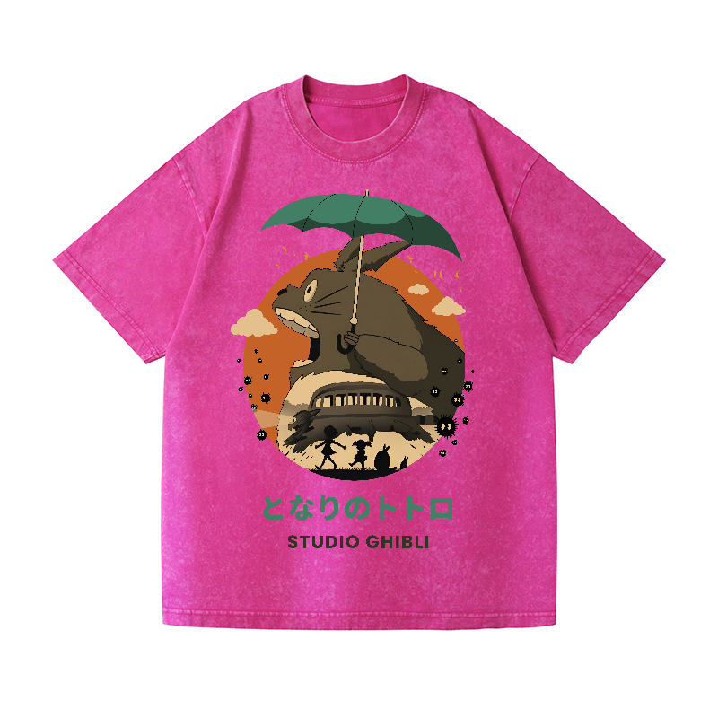 Ghibli Totoro Anime Vintage Wash Japanese Design T-Shirt