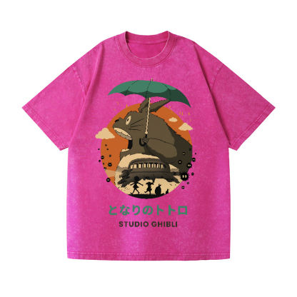 Ghibli Totoro Anime Vintage Wash Japanese Design T-Shirt