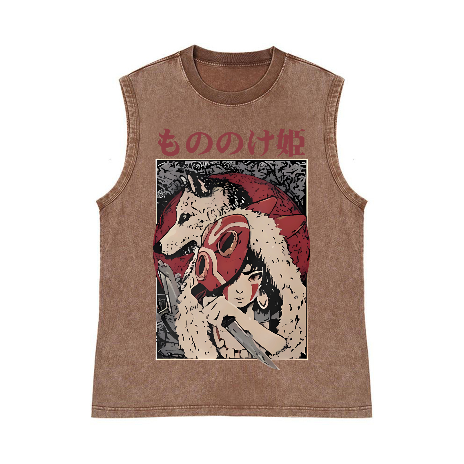 Ghibli Pure Cotton Wash-Dyed Sleeveless Tank Top