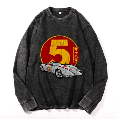 Speed Racer Vintage Cotton Wash Crewneck Sweatshirt