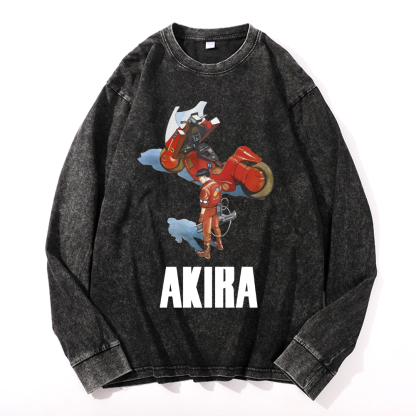 Akira Vintage Cotton Wash Crewneck Sweatshirt