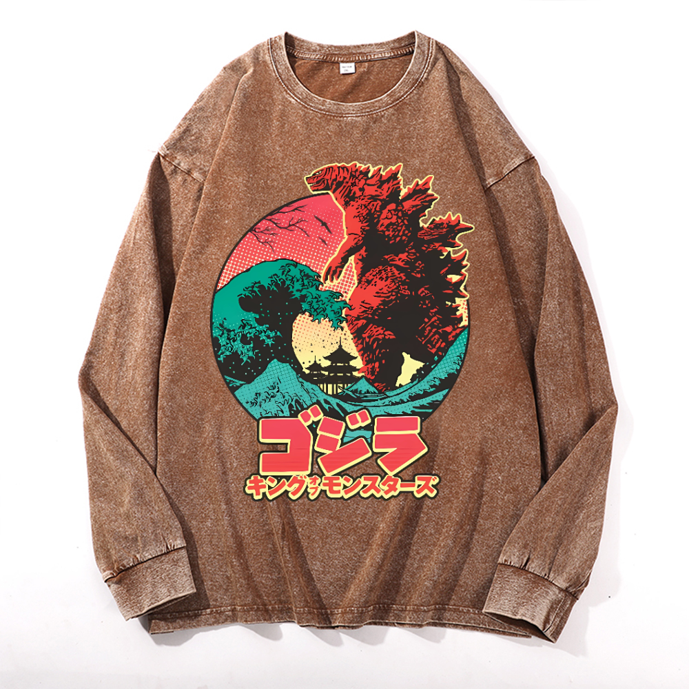 Kaiju Vintage Cotton Wash Crewneck Sweatshirt