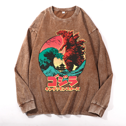 Kaiju Vintage Cotton Wash Crewneck Sweatshirt
