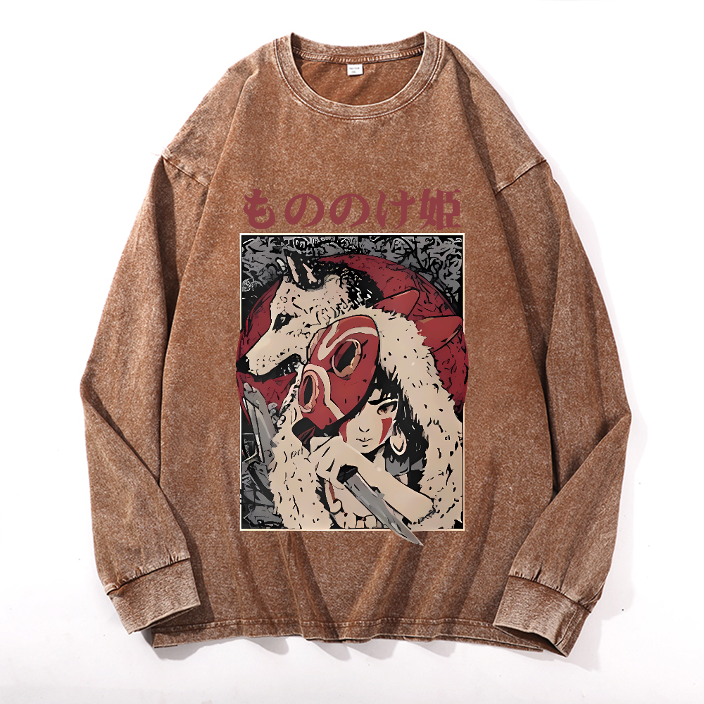 Ghibli Vintage Cotton Wash Crewneck Sweatshirt