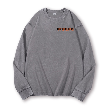 Wu Tang Clan Vintage Washed Cotton Back Art Long-sleeve T-shirt