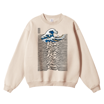 Katsushika Hokusai Great Wave Wrinkle-Resistant Crewneck Sweatshirt