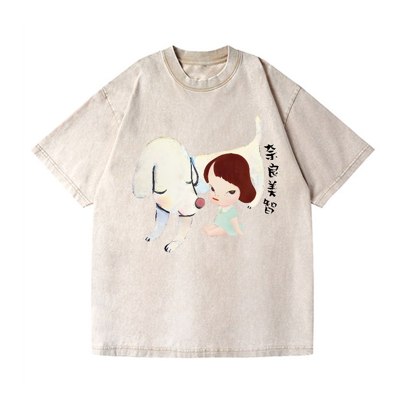 Yoshitomo Nara Vintage Wash Japanese Design T-Shirt