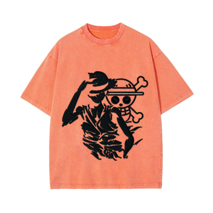 One Piece Vintage Wash Japanese Design T-Shirt