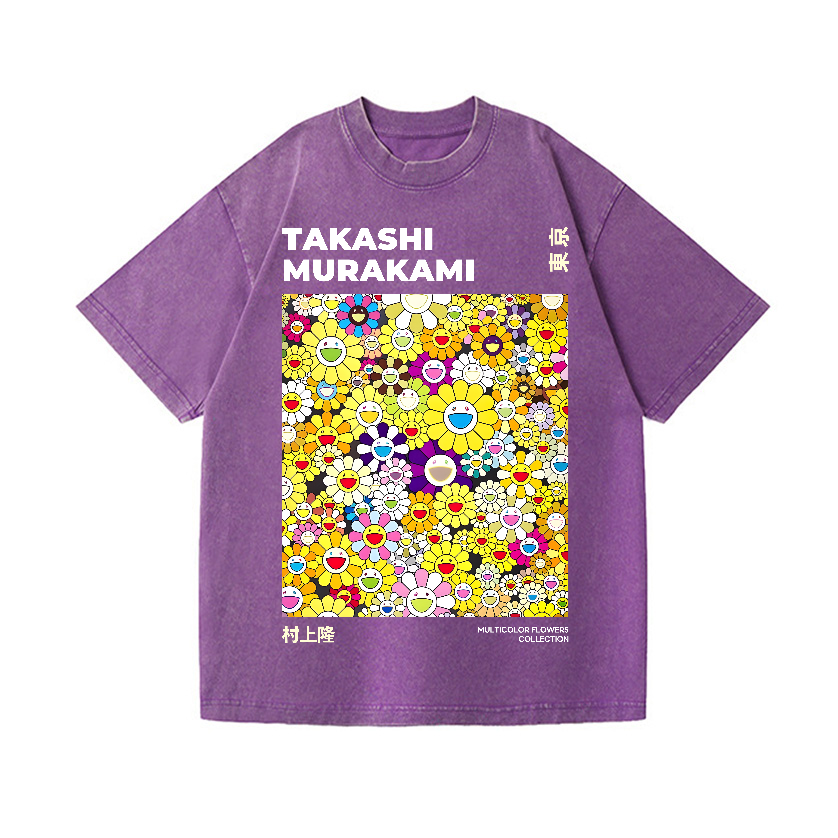 Takashi Murakami Flower Vintage Wash Japanese Design T-Shirt