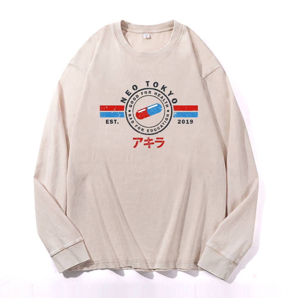 Akira Vintage Cotton Wash Crewneck Sweatshirt
