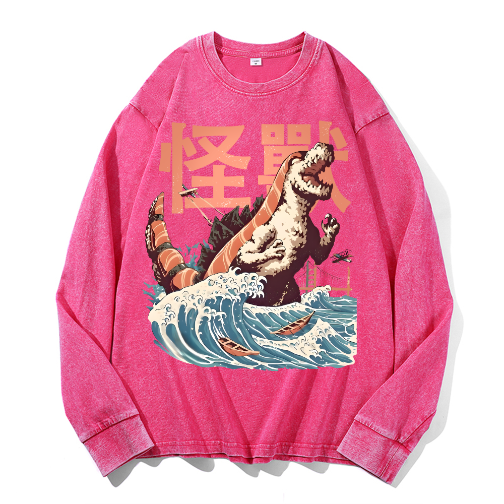 Kaiju Vintage Cotton Wash Crewneck Sweatshirt