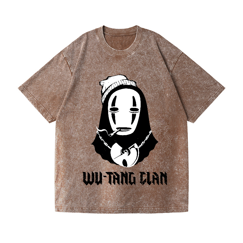 Ghibli No Face Wu Tang Clan Vintage Wash Japanese Design T-Shirt
